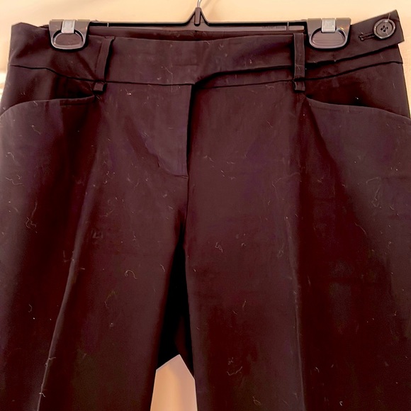 Black front pleat BCBGMaxazria skinny trouser with asymmetrical waist closure - Picture 2 of 5